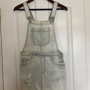 Light Wash Denim Skirt Overalls